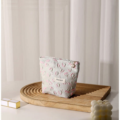 Simple FloralÂ Jacquard Sweet Cosmetic Bag