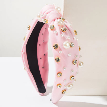 Wide Headband with Pearl Detail for Stylish Women