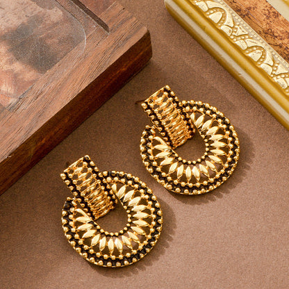 Geometric Round Earrings Silver Hypoallergenic Stylish Office Wear