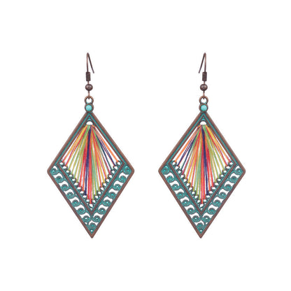 Geometric Handmade Tassel Earrings Retro Bohemian Accessories