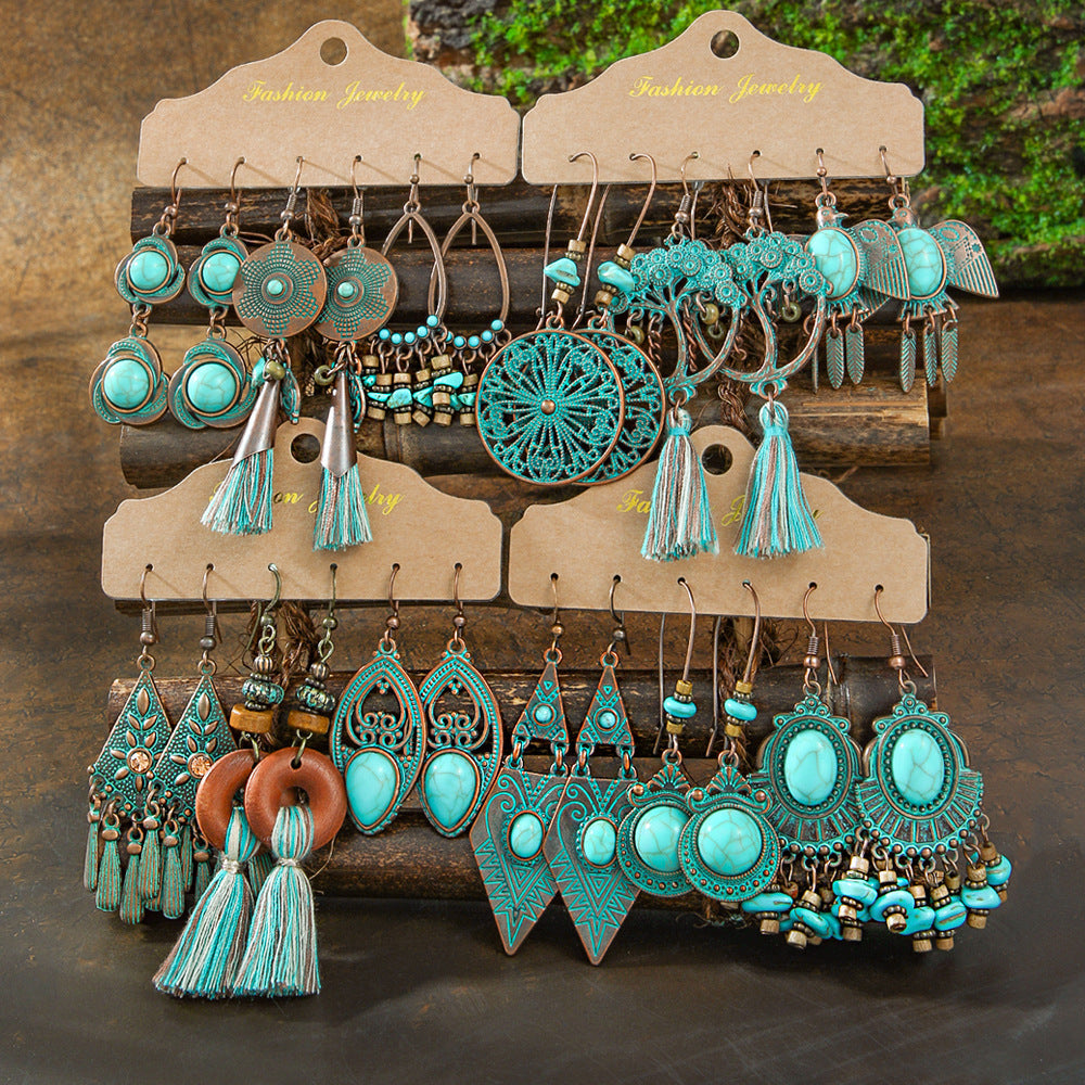 Fashion Tassel Earrings Set for Women - Vintage Style