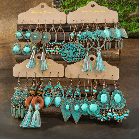 Fashion Tassel Earrings Set for Women - Vintage Style
