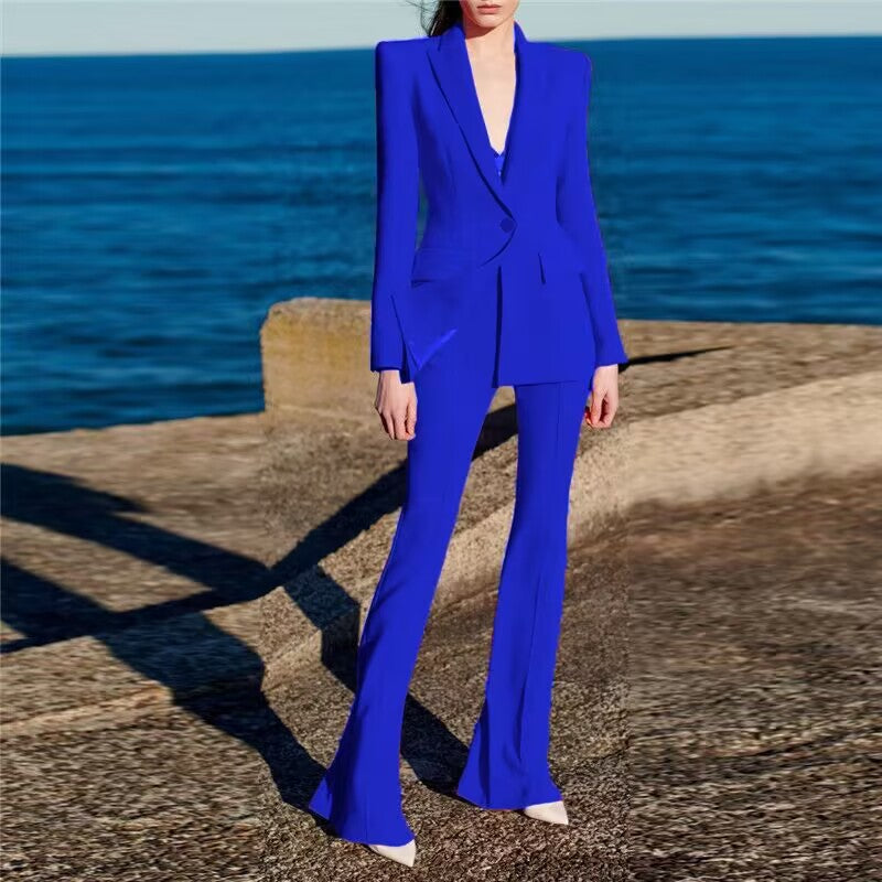 Blazer And Flare Pants Set