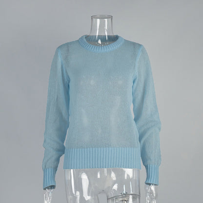 Comfortable Knit Sweater with Round Neck for Women