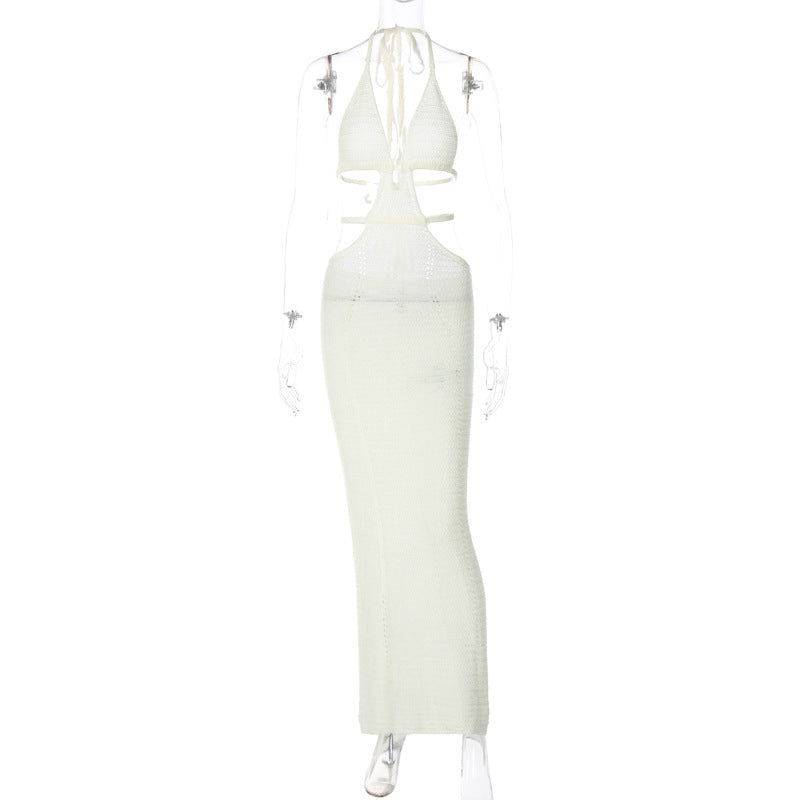 Sexy Street Style Halter Neck Cut-Out Dress for Women