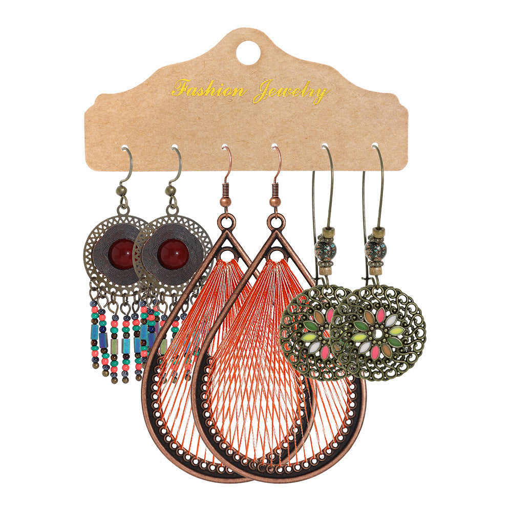 Bohemian Floral Geometric Earrings Set for Women and Men