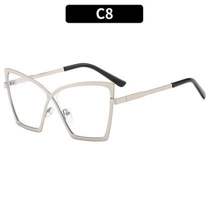 Trendy Large Frame Metal Blue Light Blocking Glasses