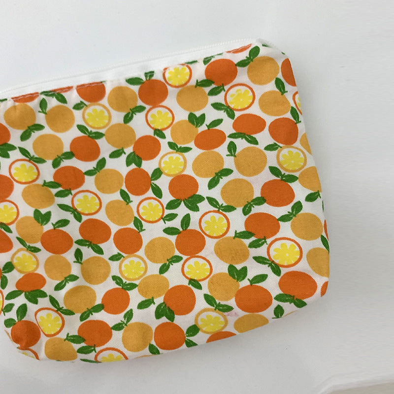 Mini Cartoon Zipper Wallet for Women Cute Floral Fabric Purse