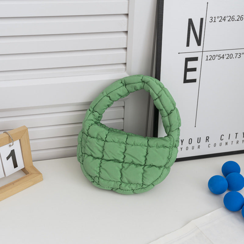 Mini Cloud Bag with Ruching Stylish Nylon Tote