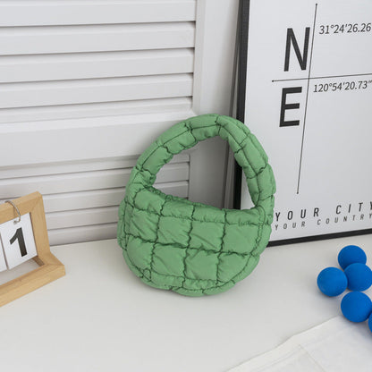 Mini Cloud Bag with Ruching Stylish Nylon Tote