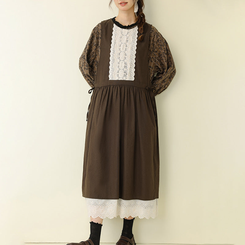 Sweet Aesthetic Sleeveless Embroidered Dress