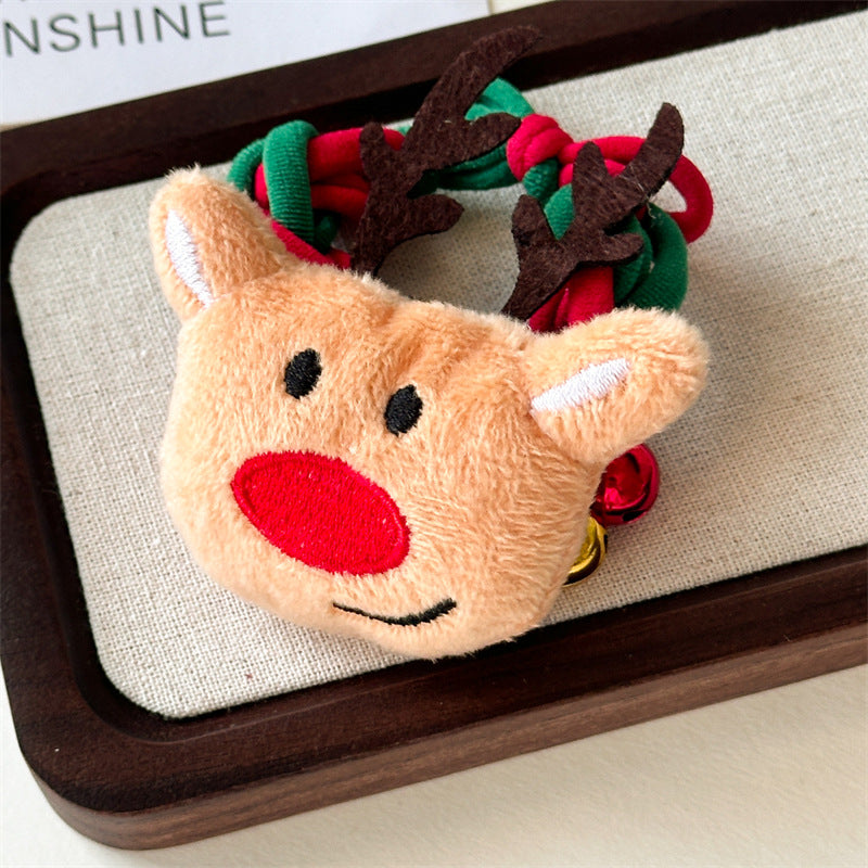 Cute Christmas Tree Braided Velvet Hair Tie