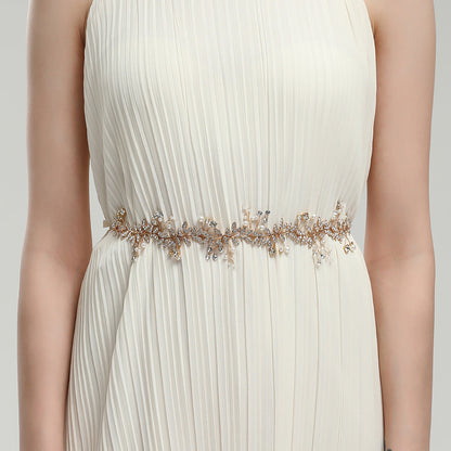 Bridal Wedding Handmade Alloy Pearl Rhinestone Belt