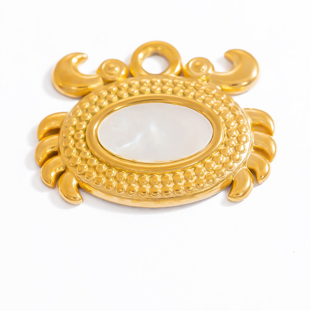 DIY Jewelry Accessories 18K Gold-Plated Stainless Steel Ocean-Inspired Bracelet Necklace Earring Pendant