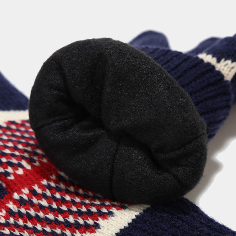 3 Pcs Winter Union Jack Scarf Hat Gloves Set