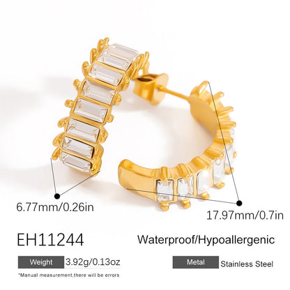Fashionable Butterfly Bow Stainless Steel Earrings with 18K Gold Plating