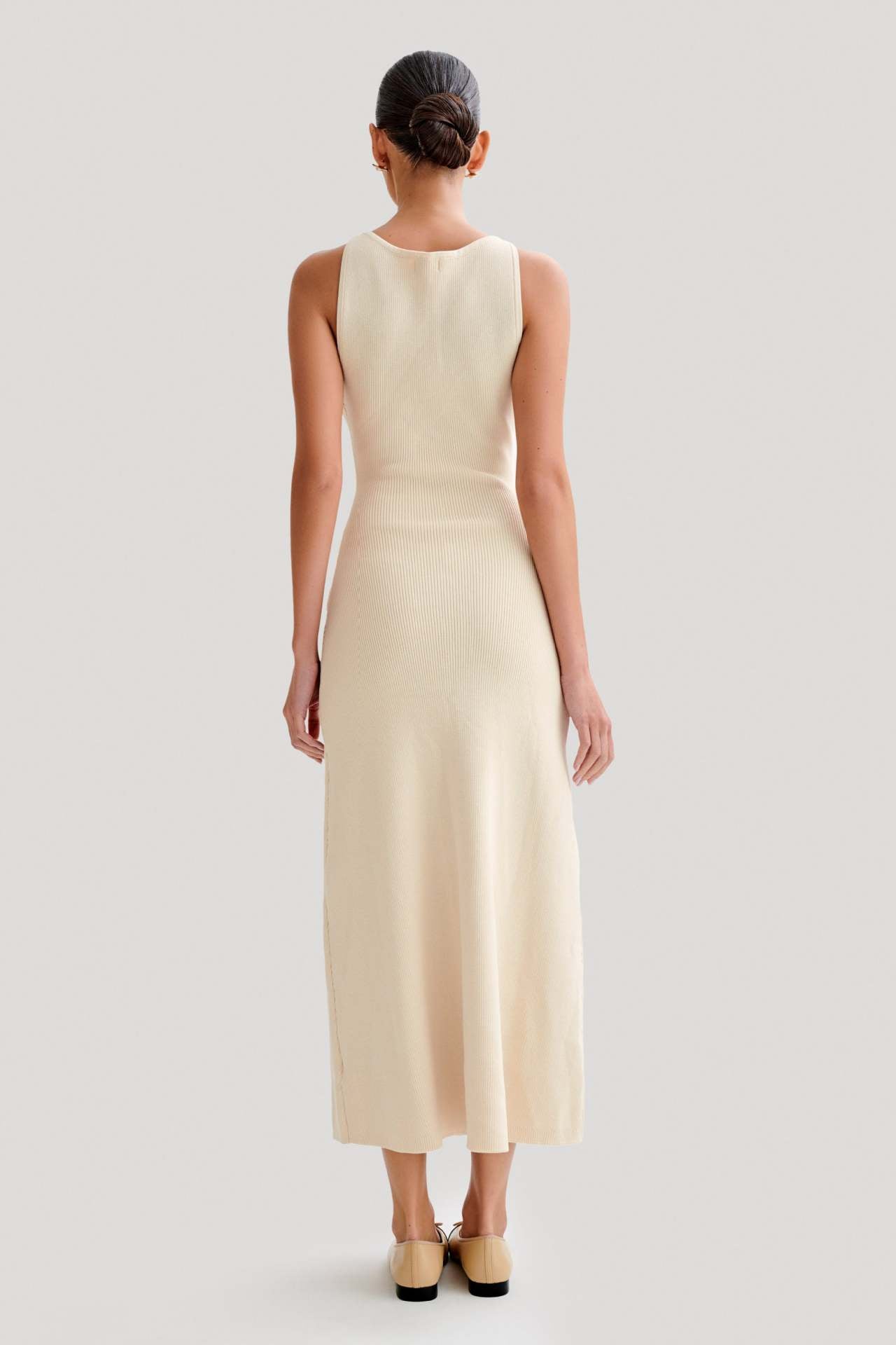 Elegant Button Down Knit Maxi Dress