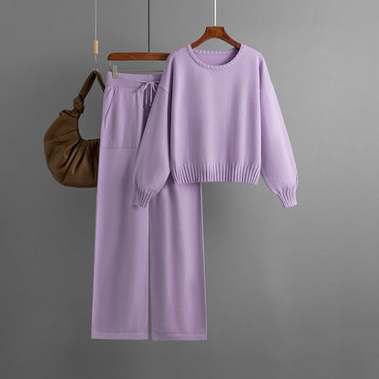 2+ Round Neck Simple Knit Sets