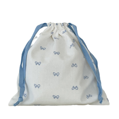 Sweet Bow Drawstring Storage Bag Cute Portable Travel Organizer
