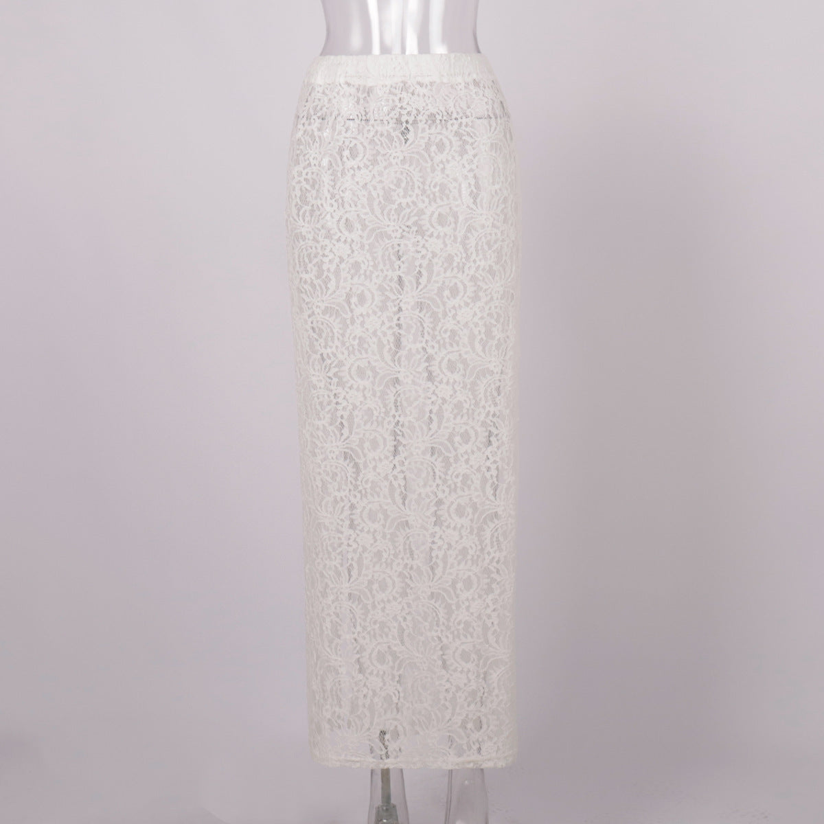 White Lace A-Line Skirt Trendy Casual Summer Dress