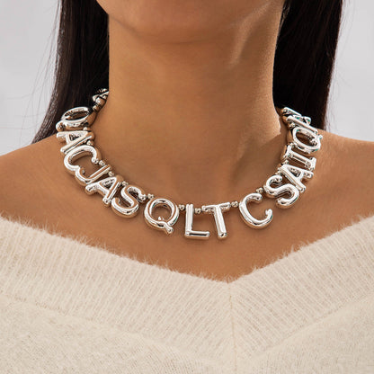 Trendy Ccb Letter Choker Necklace With Handmade Pearl Bow