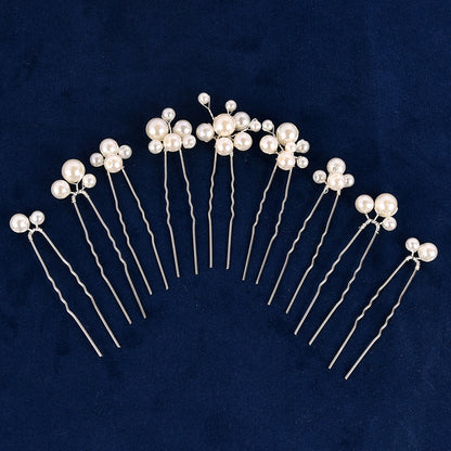 Bridal Pearl Hair Clips Vintage Leaf Hair Accessories