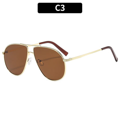 Trendy Unisex Retro Oversized Sunglasses with Geometric Design