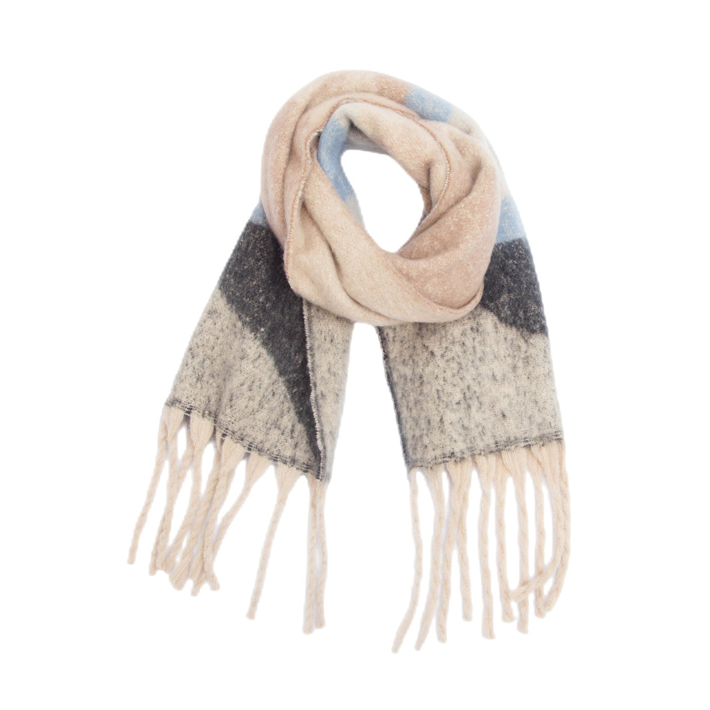 Comtrast Color Tassel Mohair Scarves