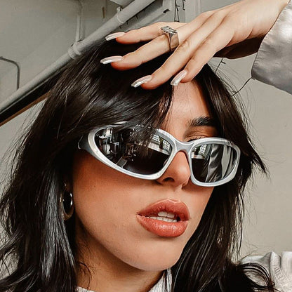 Trendy Y2K Oval Frame Sunglasses with UV400 Protection