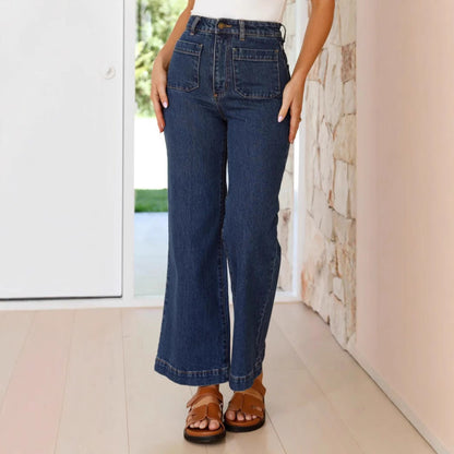 Trendy Casual Loose-Fit Denim Straight Leg Pants
