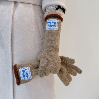 Winter Thermal Soft Touchscreen Wool Long Gloves