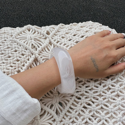 Geometric Silver Foil Transparent Bracelets Trendy Casual Handcrafted Bangles