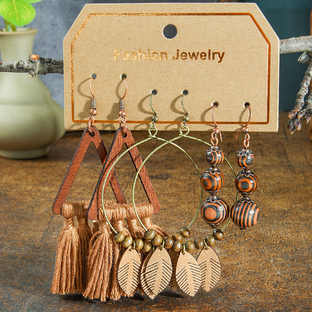 Bohemian Vintage Earring Set Stylish Casual Jewelry