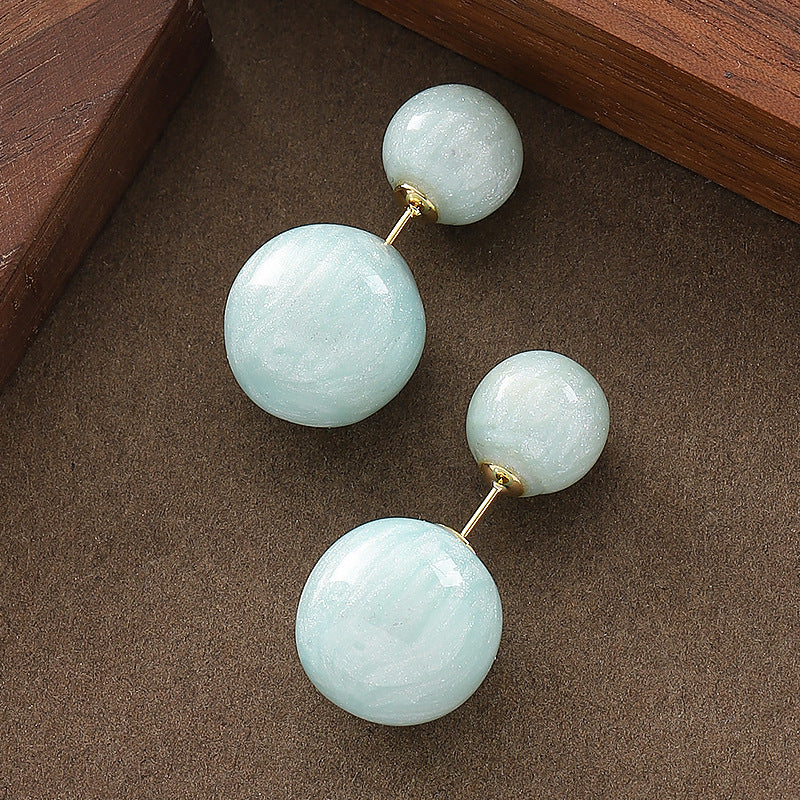 Chic Sweet Geometric Jelly Color Resin Stud Earrings