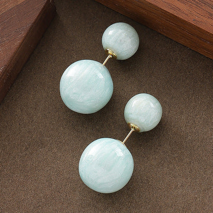 Chic Sweet Geometric Jelly Color Resin Stud Earrings
