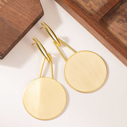 Geometric Circle Earrings Stylish Slimming Design For Women