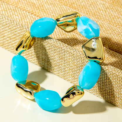 Exaggerated Acrylic Bead Bracelet Set Colorful Retro Jewelry