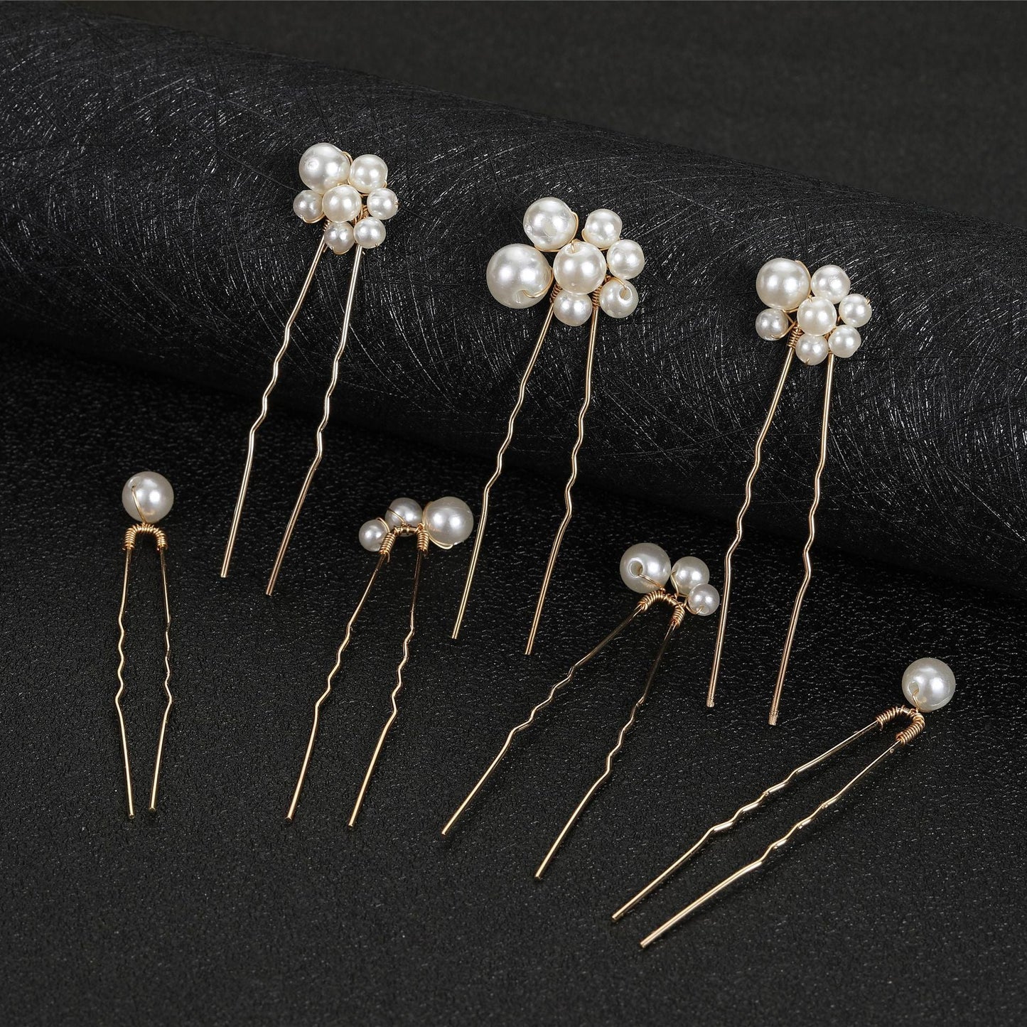Set of 7 Pearl U-Shaped Hair Pins Bride Wedding Hair Accessories