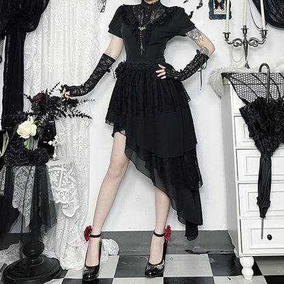 Mystery Traveler Aesthetic Midi Skirt Dark Style