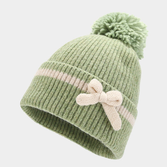 Winter Cute Bow Knot Hat Scarf Gloves Set
