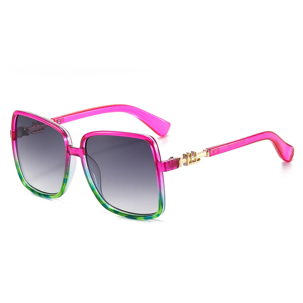 Trendy Oversized Fashion Sunglasses with Colorful Lens