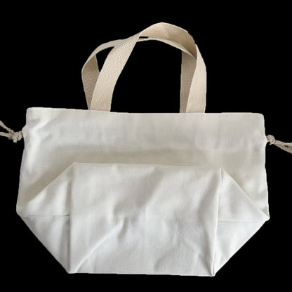 Plain Minimalist Japanese Bento Bag Canvas Drawstring Tote