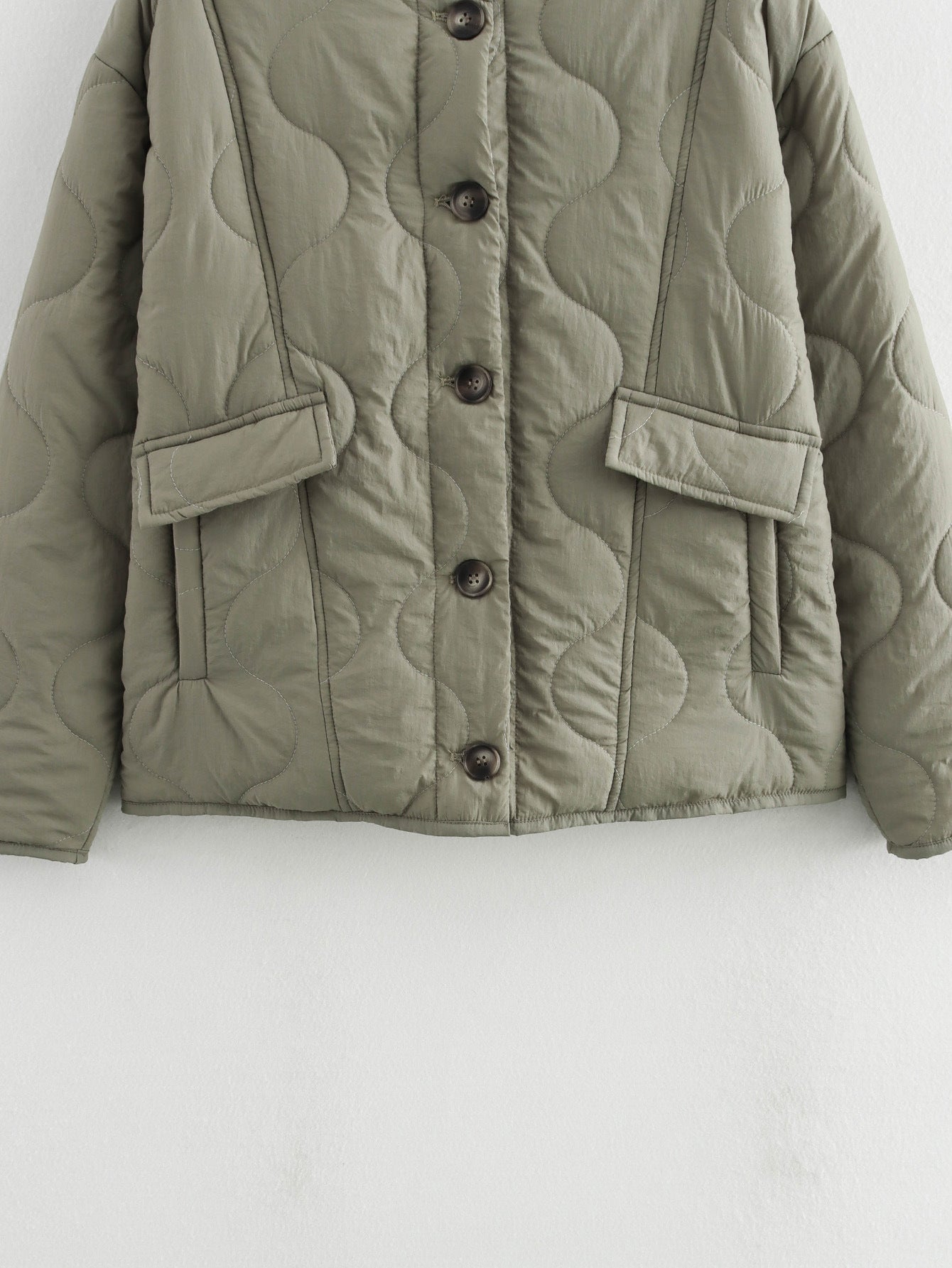 Casual Quilted Button Down Padded Coat
