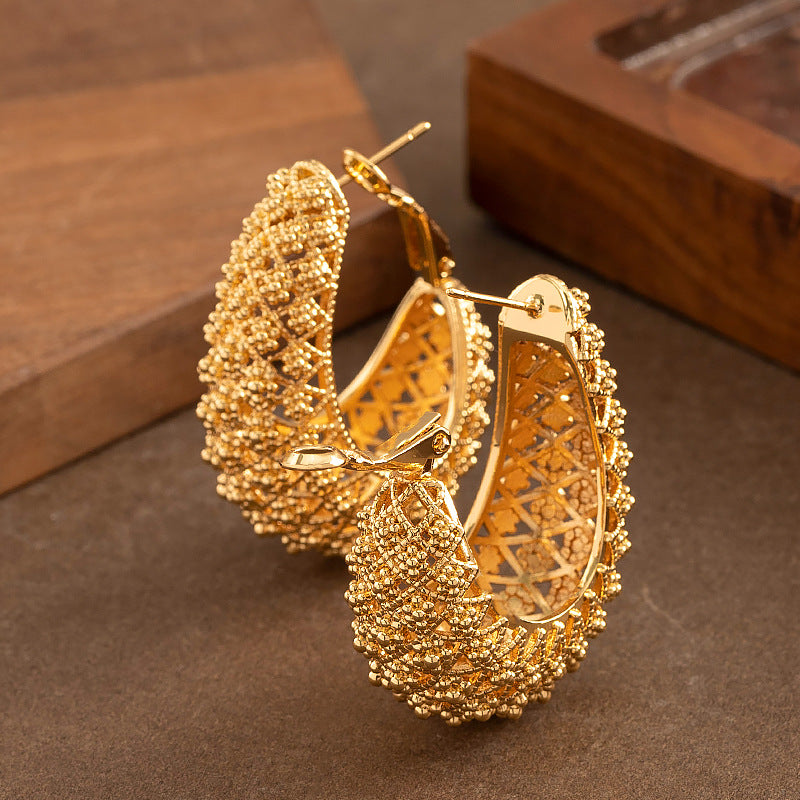 Geometric Cutout Earrings Trendy High-End Design
