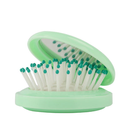 Folding Mini Pocket Cute Comb with Mirror