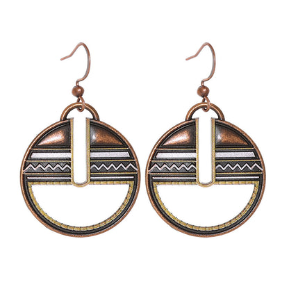 Retro Bohemian Geometric Tassel Earrings Set
