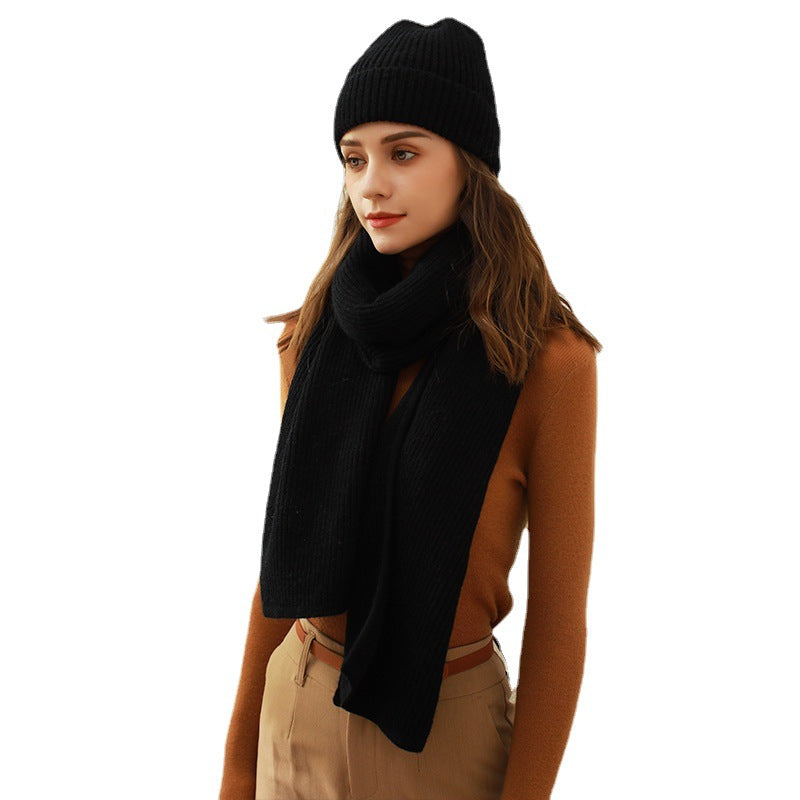 Solid Color Ribbed Simple Knit Scarve