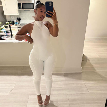 Sexy Backless Halter Neck Bodysuit For Women