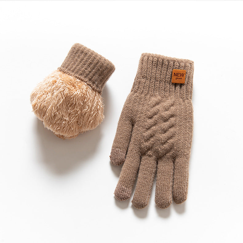 Touchscreen Winter Thicker Knit Gloves for Men
