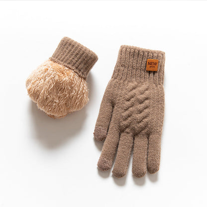 Touchscreen Winter Thicker Knit Gloves for Men